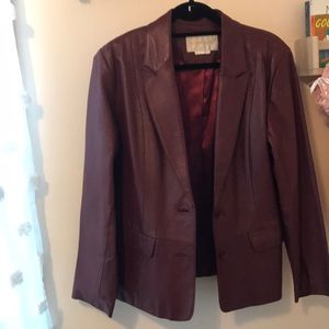 Margaret Godfrey leather jacket, burgundy
